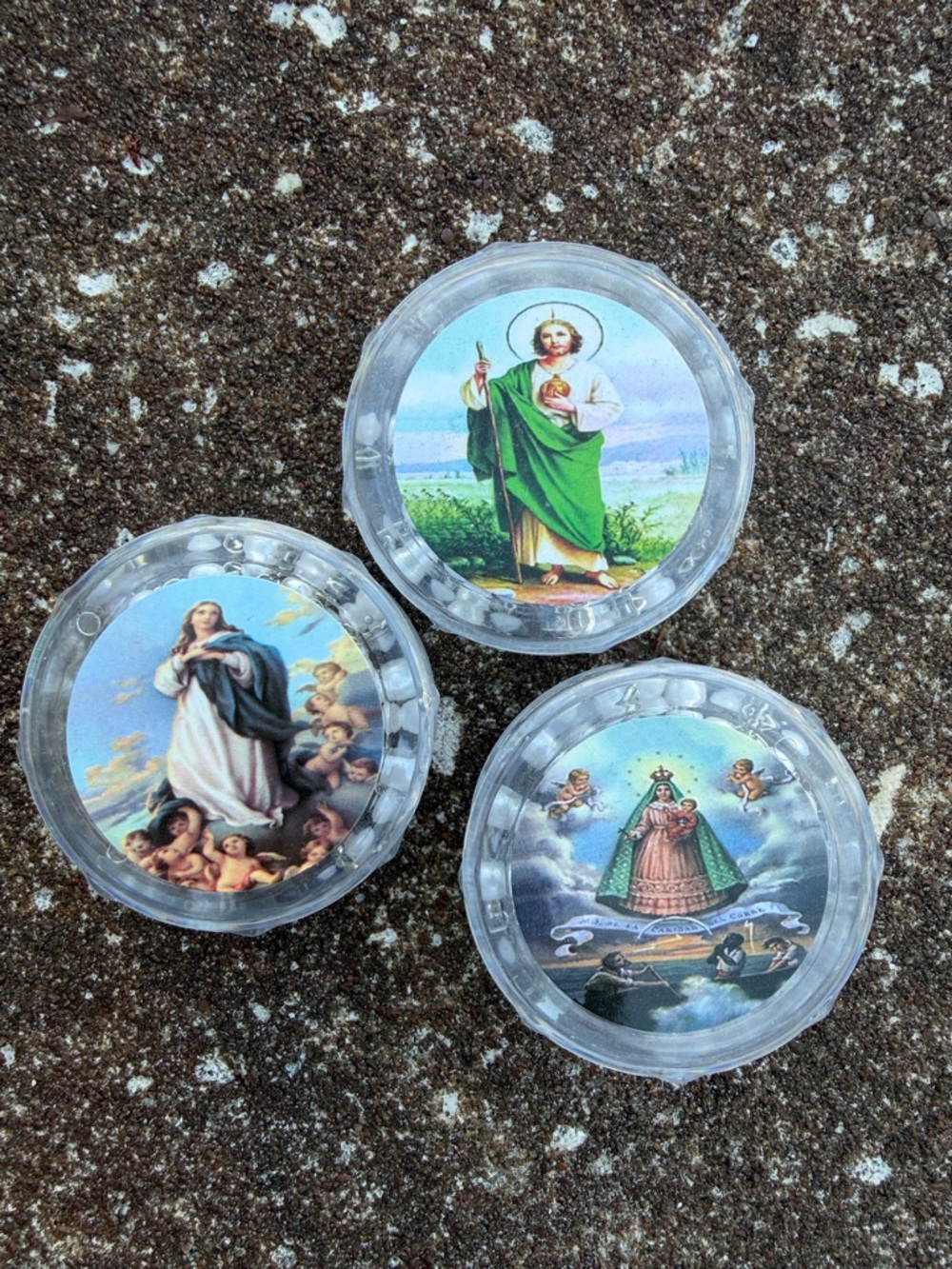 Set of Three Religious Rosaries with Trinket Boxes. NEW IN BOX UNOPENED